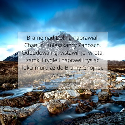 Nehemiasza 3:13 POLUBG Obraz Wersetu Biblijnego