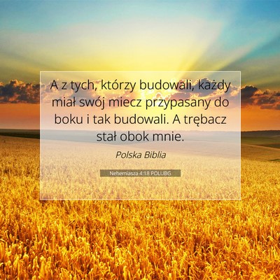 Nehemiasza 4:18 POLUBG Obraz Wersetu Biblijnego