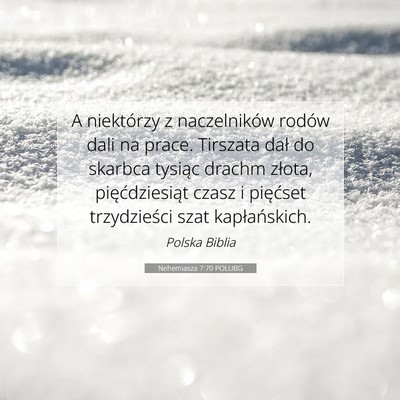 Nehemiasza 7:70 POLUBG Obraz Wersetu Biblijnego
