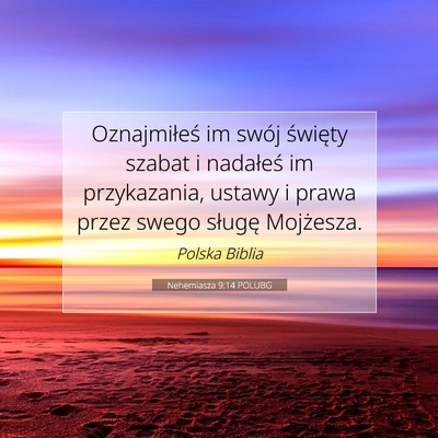Nehemiasza 9:14 POLUBG Obraz Wersetu Biblijnego