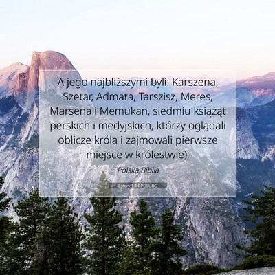 Estery 1:14 POLUBG Obraz Wersetu Biblijnego
