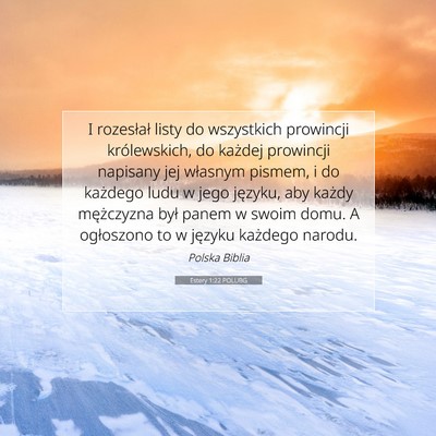 Estery 1:22 POLUBG Obraz Wersetu Biblijnego
