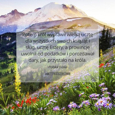 Estery 2:18 POLUBG Obraz Wersetu Biblijnego