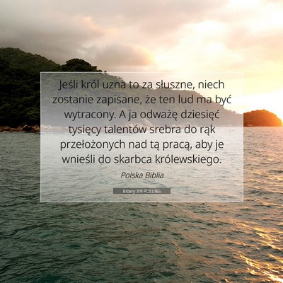 Estery 3:9 POLUBG Obraz Wersetu Biblijnego