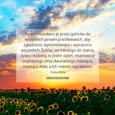 Estery 3:13 POLUBG Obraz Wersetu Biblijnego