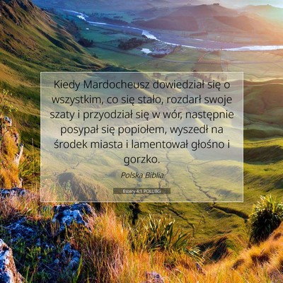 Estery 4:1 POLUBG Obraz Wersetu Biblijnego