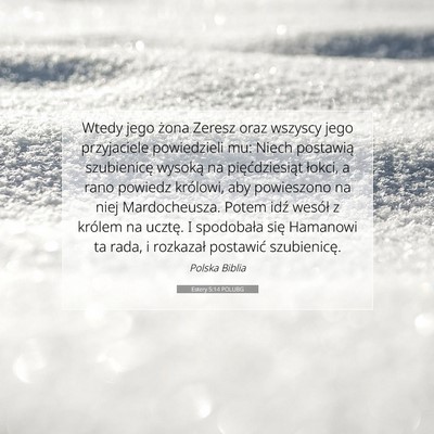 Estery 5:14 POLUBG Obraz Wersetu Biblijnego