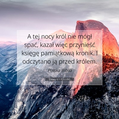 Estery 6:1 POLUBG Obraz Wersetu Biblijnego