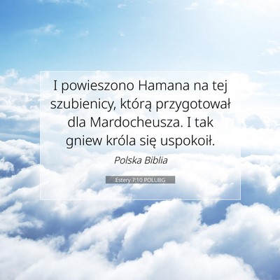 Estery 7:10 POLUBG Obraz Wersetu Biblijnego