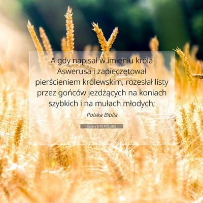 Estery 8:10 POLUBG Obraz Wersetu Biblijnego