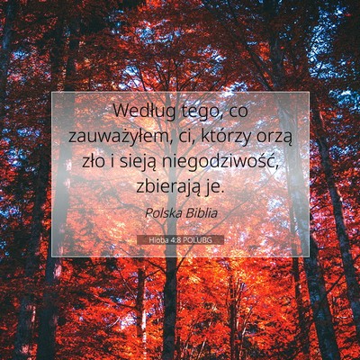 Hioba 4:8 POLUBG Obraz Wersetu Biblijnego