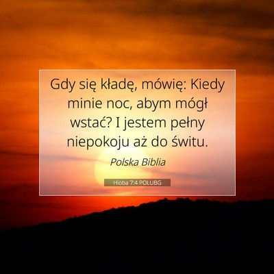 Hioba 7:4 POLUBG Obraz Wersetu Biblijnego