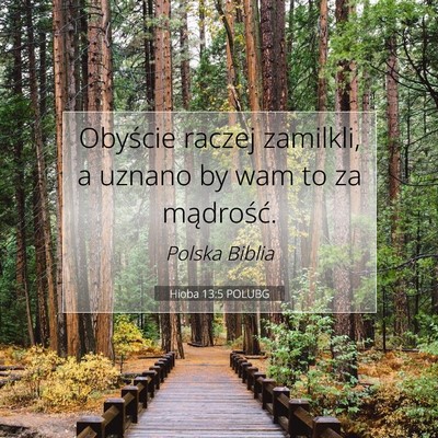 Hioba 13:5 POLUBG Obraz Wersetu Biblijnego