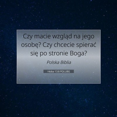 Hioba 13:8 POLUBG Obraz Wersetu Biblijnego