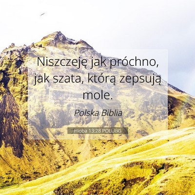 Hioba 13:28 POLUBG Obraz Wersetu Biblijnego