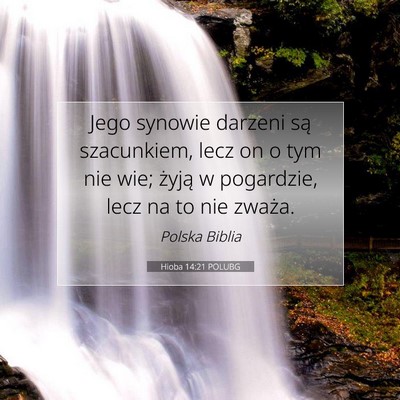 Hioba 14:21 POLUBG Obraz Wersetu Biblijnego