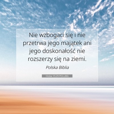 Hioba 15:29 POLUBG Obraz Wersetu Biblijnego