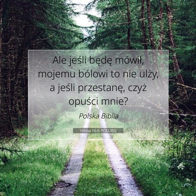 Hioba 16:6 POLUBG Obraz Wersetu Biblijnego