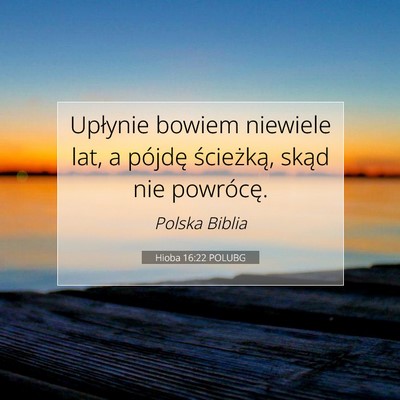 Hioba 16:22 POLUBG Obraz Wersetu Biblijnego