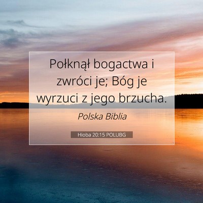 Hioba 20:15 POLUBG Obraz Wersetu Biblijnego