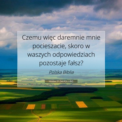 Hioba 21:34 POLUBG Obraz Wersetu Biblijnego