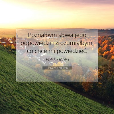 Hioba 23:5 POLUBG Obraz Wersetu Biblijnego