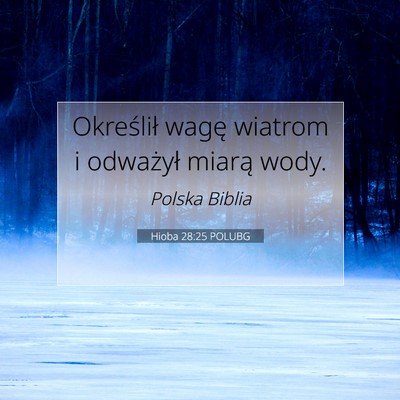 Hioba 28:25 POLUBG Obraz Wersetu Biblijnego