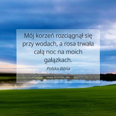 Hioba 29:19 POLUBG Obraz Wersetu Biblijnego