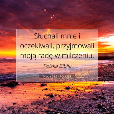 Hioba 29:21 POLUBG Obraz Wersetu Biblijnego