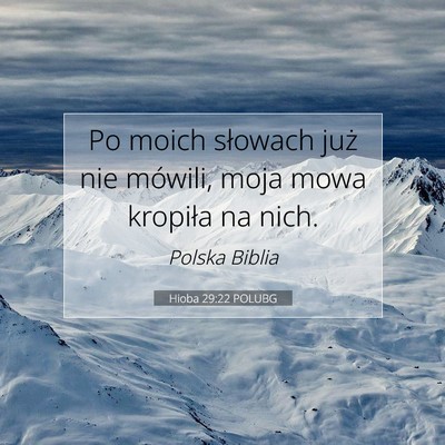 Hioba 29:22 POLUBG Obraz Wersetu Biblijnego