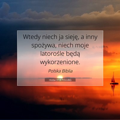 Hioba 31:8 POLUBG Obraz Wersetu Biblijnego