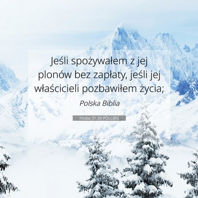 Hioba 31:39 POLUBG Obraz Wersetu Biblijnego