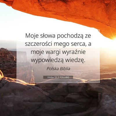 Hioba 33:3 POLUBG Obraz Wersetu Biblijnego