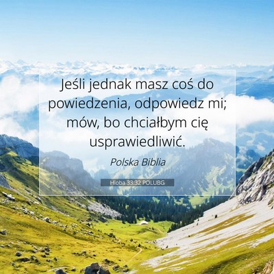 Hioba 33:32 POLUBG Obraz Wersetu Biblijnego