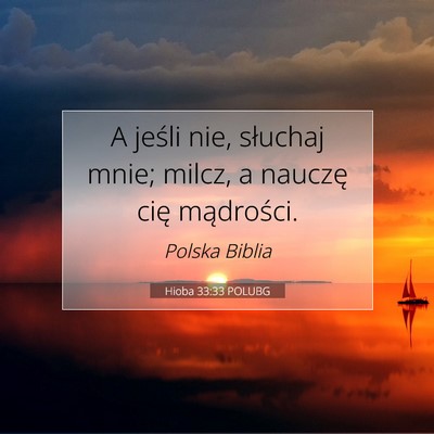 Hioba 33:33 POLUBG Obraz Wersetu Biblijnego