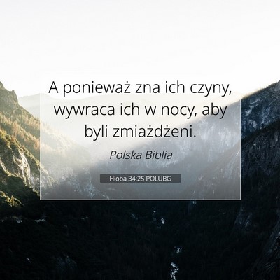 Hioba 34:25 POLUBG Obraz Wersetu Biblijnego