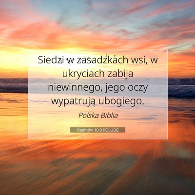 Psalmów 10:8 POLUBG Obraz Wersetu Biblijnego
