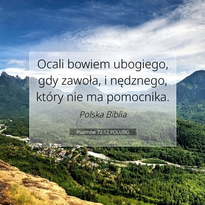 Psalmów 72:12 POLUBG Obraz Wersetu Biblijnego