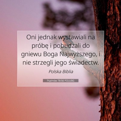 Psalmów 78:56 POLUBG Obraz Wersetu Biblijnego