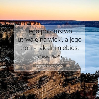 Psalmów 89:29 POLUBG Obraz Wersetu Biblijnego