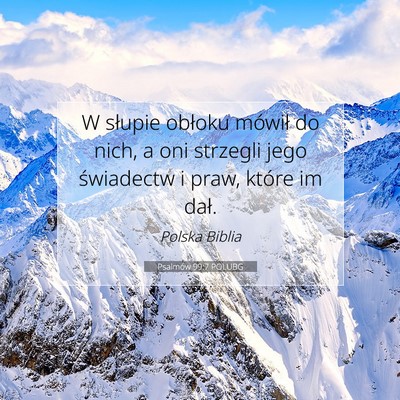 Psalmów 99:7 POLUBG Obraz Wersetu Biblijnego