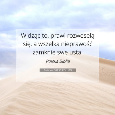 Psalmów 107:42 POLUBG Obraz Wersetu Biblijnego