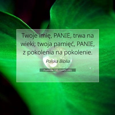 Psalmów 135:13 POLUBG Obraz Wersetu Biblijnego