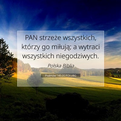 Psalmów 145:20 POLUBG Obraz Wersetu Biblijnego