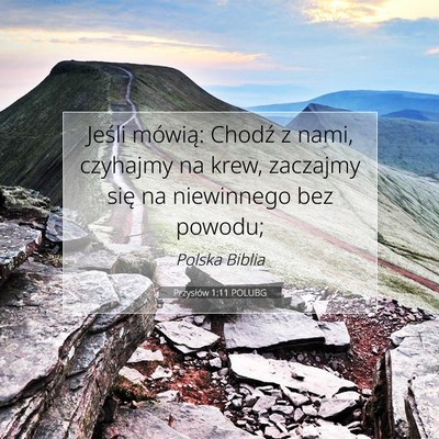 Przysłów 1:11 POLUBG Obraz Wersetu Biblijnego