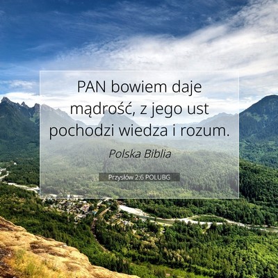 Przysłów 2:6 POLUBG Obraz Wersetu Biblijnego