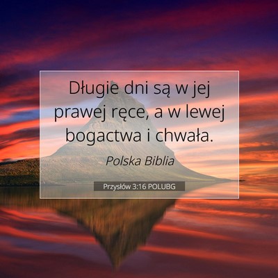 Przysłów 3:16 POLUBG Obraz Wersetu Biblijnego