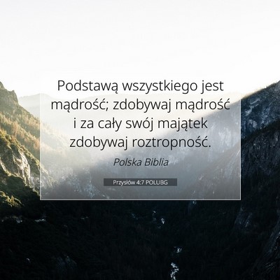 Przysłów 4:7 POLUBG Obraz Wersetu Biblijnego