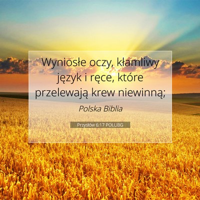 Przysłów 6:17 POLUBG Obraz Wersetu Biblijnego