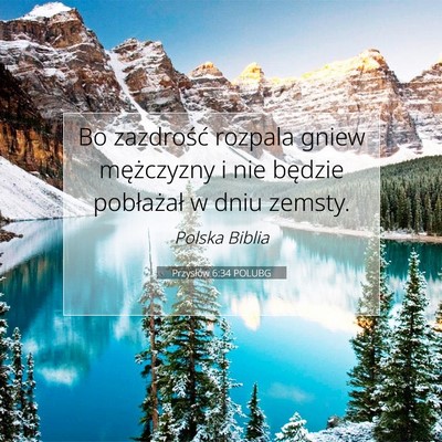 Przysłów 6:34 POLUBG Obraz Wersetu Biblijnego
